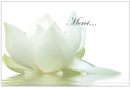 Personnaliser et commander "Fleur de lotus R/V" - Carte de Remerciement Dcs