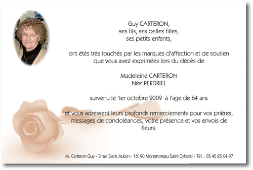 La Rose Sepia Avec Photo Du Defunt Carte De Remerciement Deces Sur Deuil Imprim Com