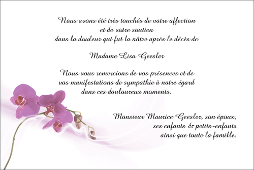 Personnaliser et commander "Orchide Mauve"