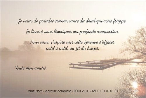 Personnaliser et commander Carte de condolances