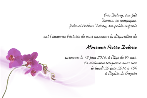 Personnaliser et commander "Orchide Mauve"