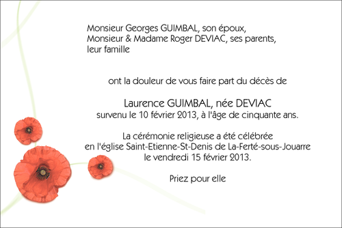 Personnaliser et commander "Trois Coquelicots"