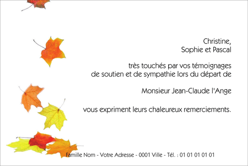 Personnaliser et commander "Feuilles d'Automne"