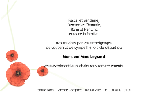 Personnaliser et commander "Trois Coquelicots"