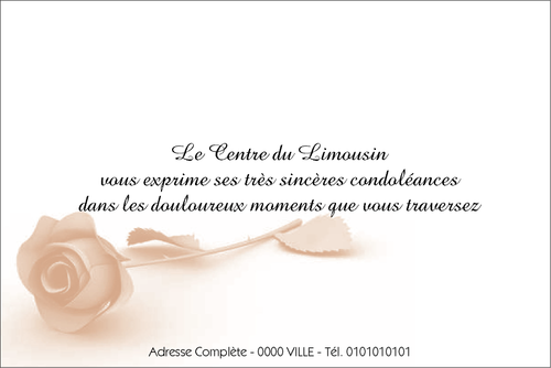 Carte message Sincères condoléances